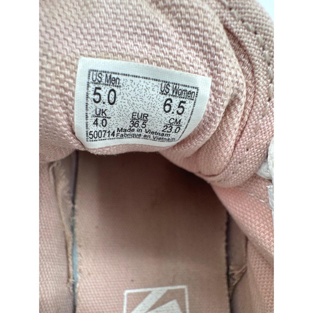 Vans Old Skool Pink Floral Embroidered Suede Canvas Sneakers Womens 6.5 - Picture 3 of 7